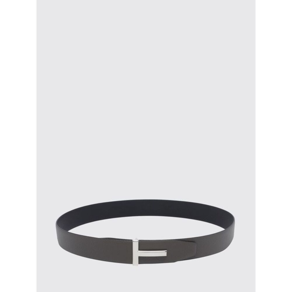 Tom Ford Men Tom Ford Reversible Pebbled Leather Monogram Buckle Belt